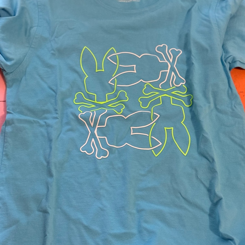 4 Psycho Bunny Kids Shirts Lot of 4! Green/Black/Red/Teal - Picture 4 of 13